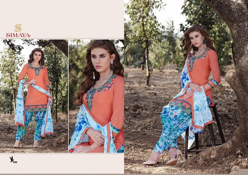 Patiala City 9001 To 9011 Series By Simaya Fashion Beautiful Embroidered Colorful Stylish Pretty Party Wear Casual Wear Occasional Wear Printed Cotton Patiala Dresses At Wholesale Price