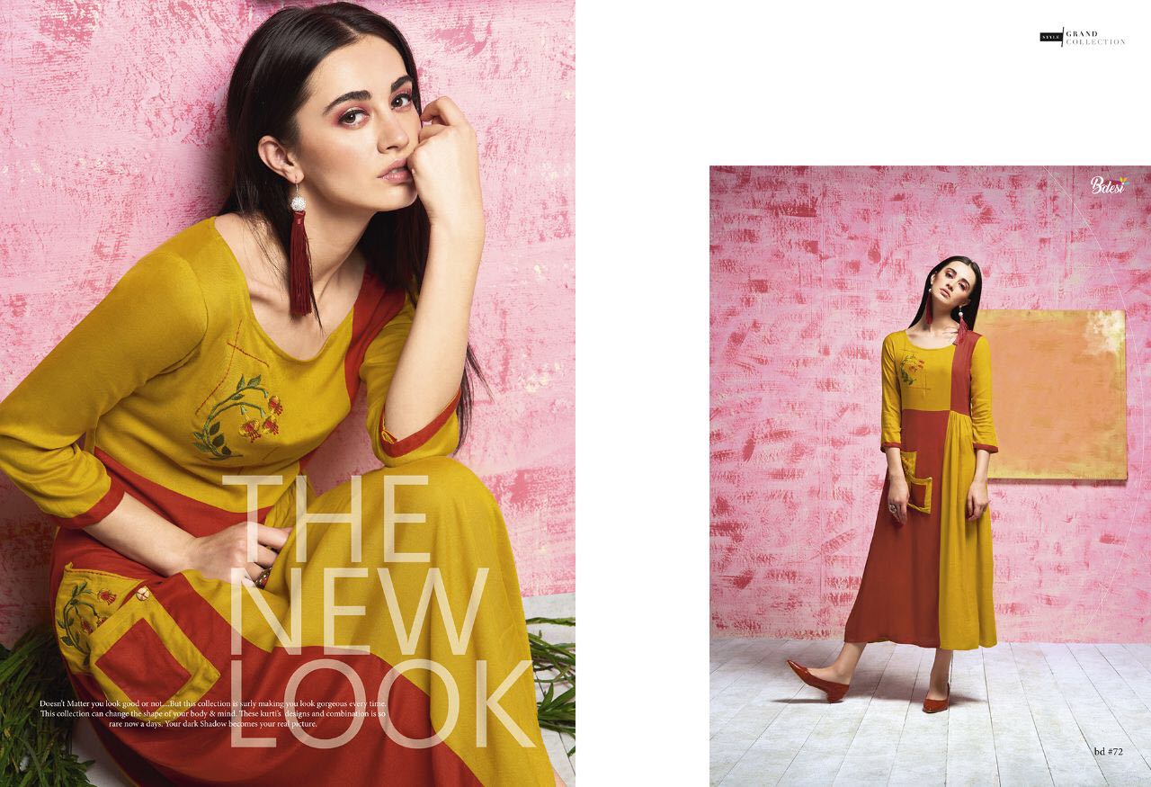 Petels By Bdesi 69 To 78 Series Designer Stylish Fancy Beautiful Colorful Party Wear & Ethnic Wear Rayon Slub Embroidered Kurtis At Wholesale Price