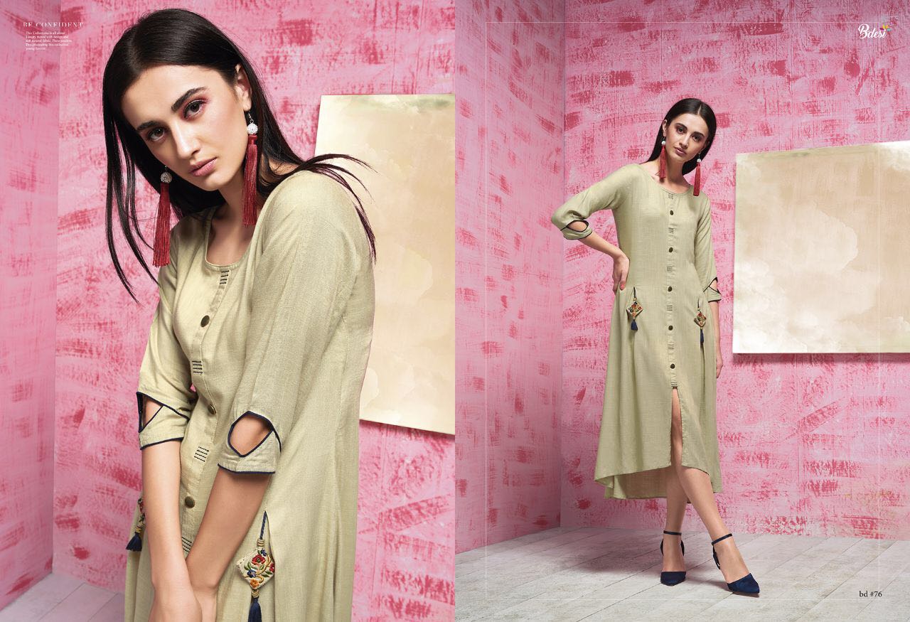 Petels By Bdesi 69 To 78 Series Designer Stylish Fancy Beautiful Colorful Party Wear & Ethnic Wear Rayon Slub Embroidered Kurtis At Wholesale Price