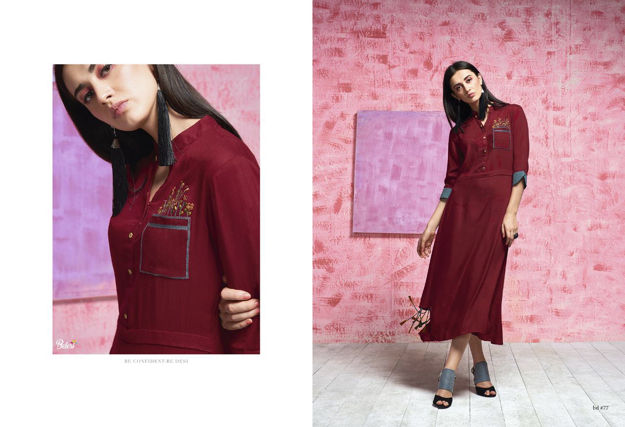 Petels By Bdesi 69 To 78 Series Designer Stylish Fancy Beautiful Colorful Party Wear & Ethnic Wear Rayon Slub Embroidered Kurtis At Wholesale Price