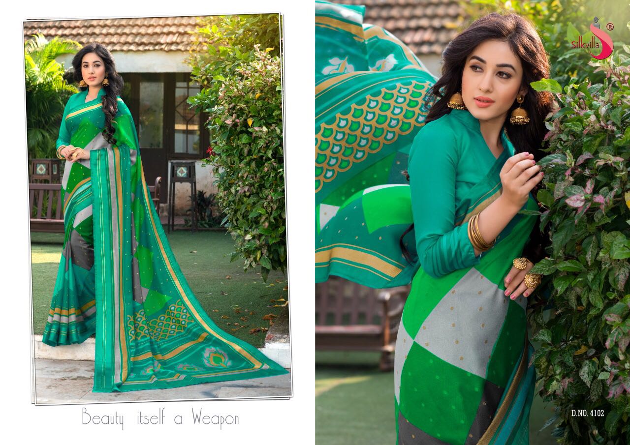Pikasso By Silkvilla 4101 To 4111 Series Designer Beautiful Colorful Fancy Ethnic Wear & Party Wear Printed Jute Satin Border Sarees At Wholesale Price