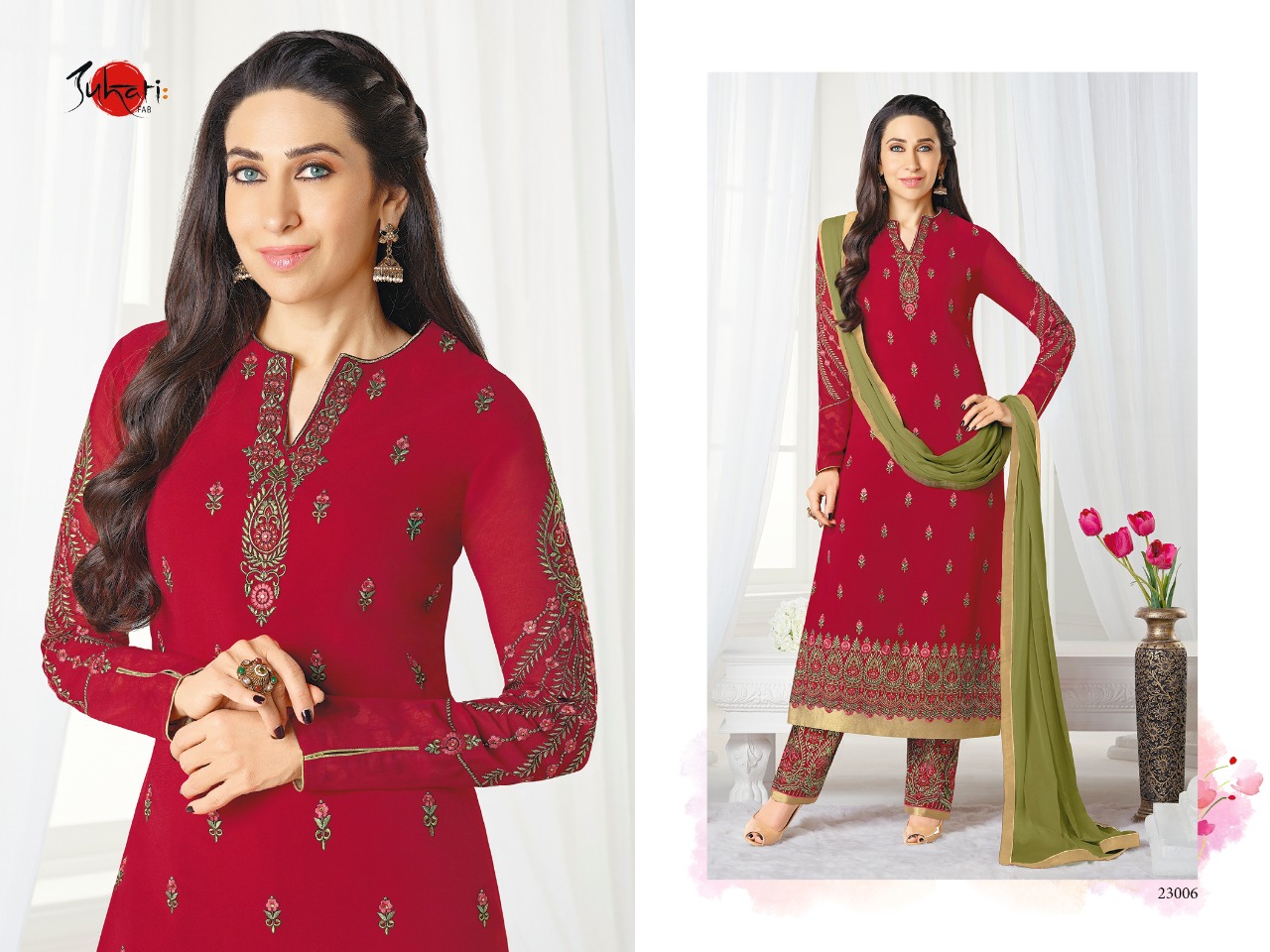 Preet By Suhati Fab 23004 To 23012 Series Designer Pakistani Suits Embroidered Beautiful Fancy Colorful Party Wear & Occasional Wear Faux Georgette Dresses At Wholesale Price