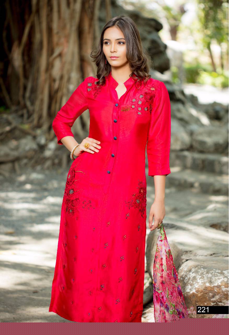 Preet Collection By Rvee Gold 217 To 224 Series Stylish Designer Beautiful Embroidered Party Wear & Occasional Wear Pure Bemberg Russian Silk Dresses At Wholesale Price