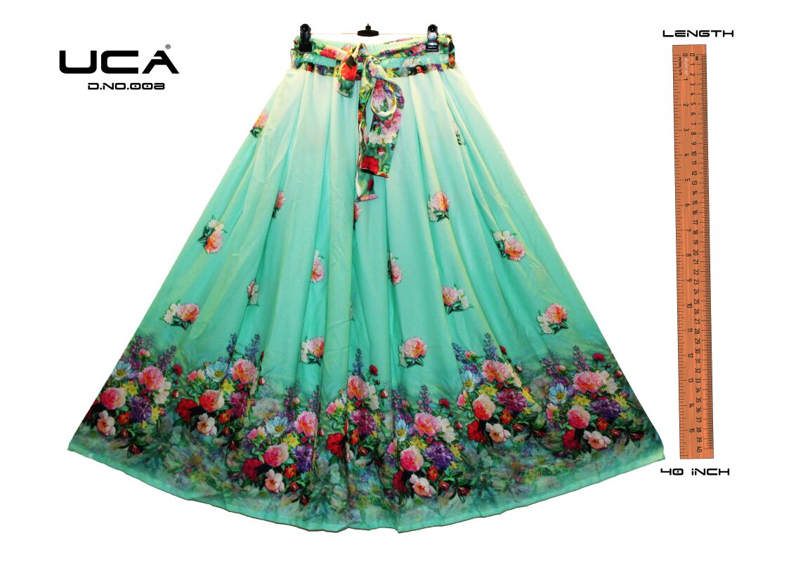 Printed Skirt-11 001 To 017 Series By Uca Beautiful Colourful Stylish Fancy Pretty Party Wear Occasional Wear Casual Wear Printed Georgette Skirt At Wholesale Price