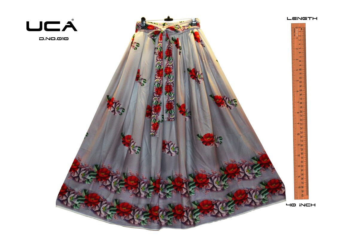 Printed Skirt-11 001 To 017 Series By Uca Beautiful Colourful Stylish Fancy Pretty Party Wear Occasional Wear Casual Wear Printed Georgette Skirt At Wholesale Price