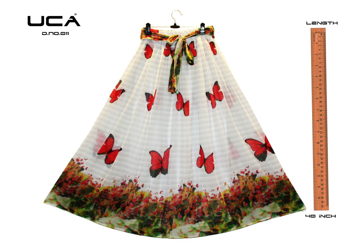Printed Skirt-11 001 To 017 Series By Uca Beautiful Colourful Stylish Fancy Pretty Party Wear Occasional Wear Casual Wear Printed Georgette Skirt At Wholesale Price
