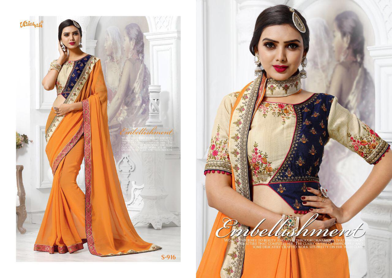 Quintessential By Vaishali Fashions 911 To 921 Series Indian Beautiful Stylish Colorful Fancy Occasional Wear & Party Wear Fancy Stance Sarees At Wholesale Price