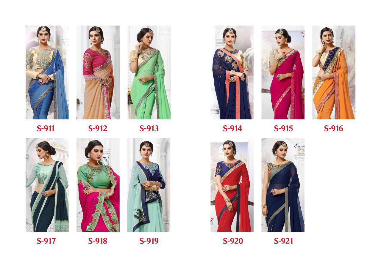 Quintessential By Vaishali Fashions 911 To 921 Series Indian Beautiful Stylish Colorful Fancy Occasional Wear & Party Wear Fancy Stance Sarees At Wholesale Price