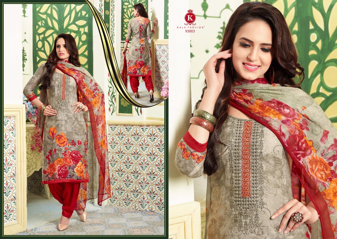 Rajdhani Vol-93 By Kala Fashion 93001 To 93007 Series Patiyala Suits With Embroidery Work Beautiful Colorful Fancy Casual Wear & Winter Wear Pashmina Printed Dresses At Wholesale Price