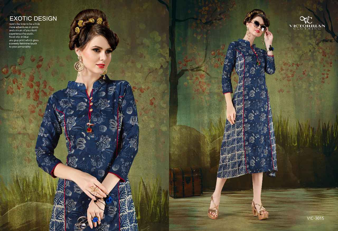 Reload Vol-4 By Victorrian Clothing 3011 To 3016 Series Stylish Beautiful Colorful Fancy Casual Wear & Ready To Wear Pure Cotton Printed Kurtis At Wholesale Price