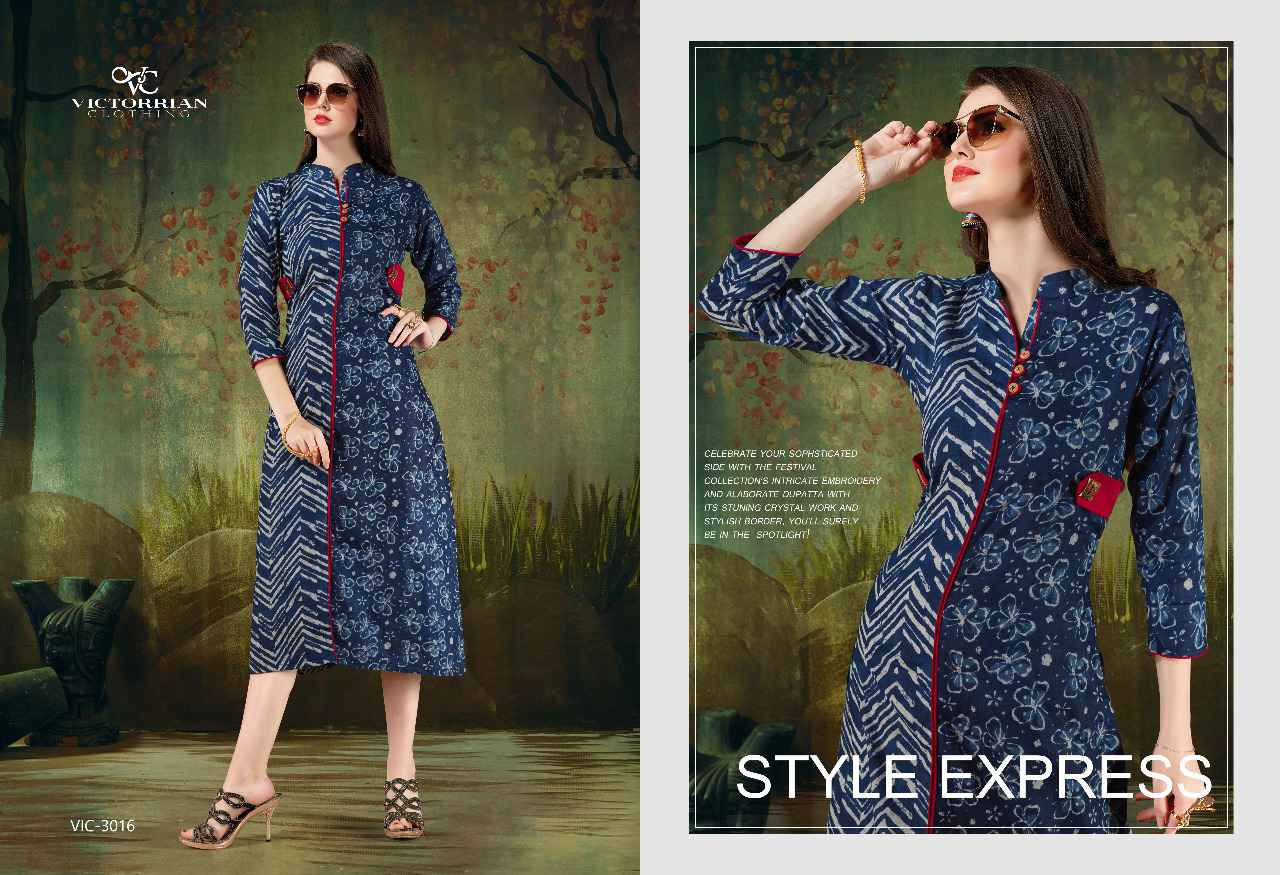 Reload Vol-4 By Victorrian Clothing 3011 To 3016 Series Stylish Beautiful Colorful Fancy Casual Wear & Ready To Wear Pure Cotton Printed Kurtis At Wholesale Price