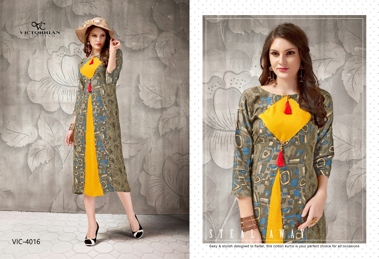 Reload Vol-5 By Victorrian Clothing 4011 To 4018 Series Beautiful Stylish Colorful Fancy Casual Wear & Ethnic Wear Vicscose Rayon Printed Kurtis At Wholesale Price