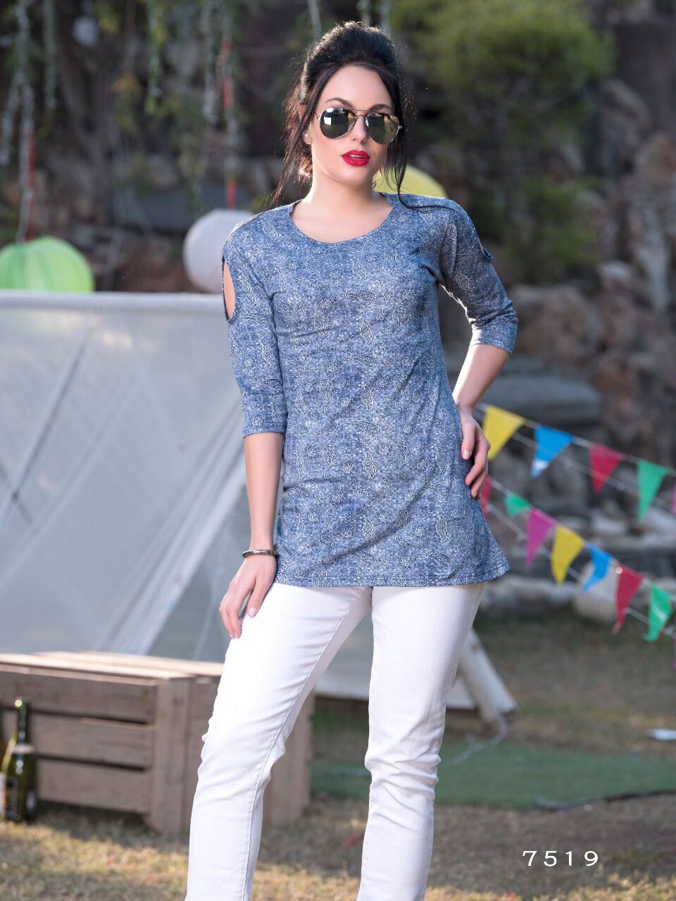 Remix Western Tops By Gati Tex Stylish Colorful Fancy Beautiful Casual Wear & Ethnic Wear Pure Cotton Lycra Printed Tops At Wholesale Price
