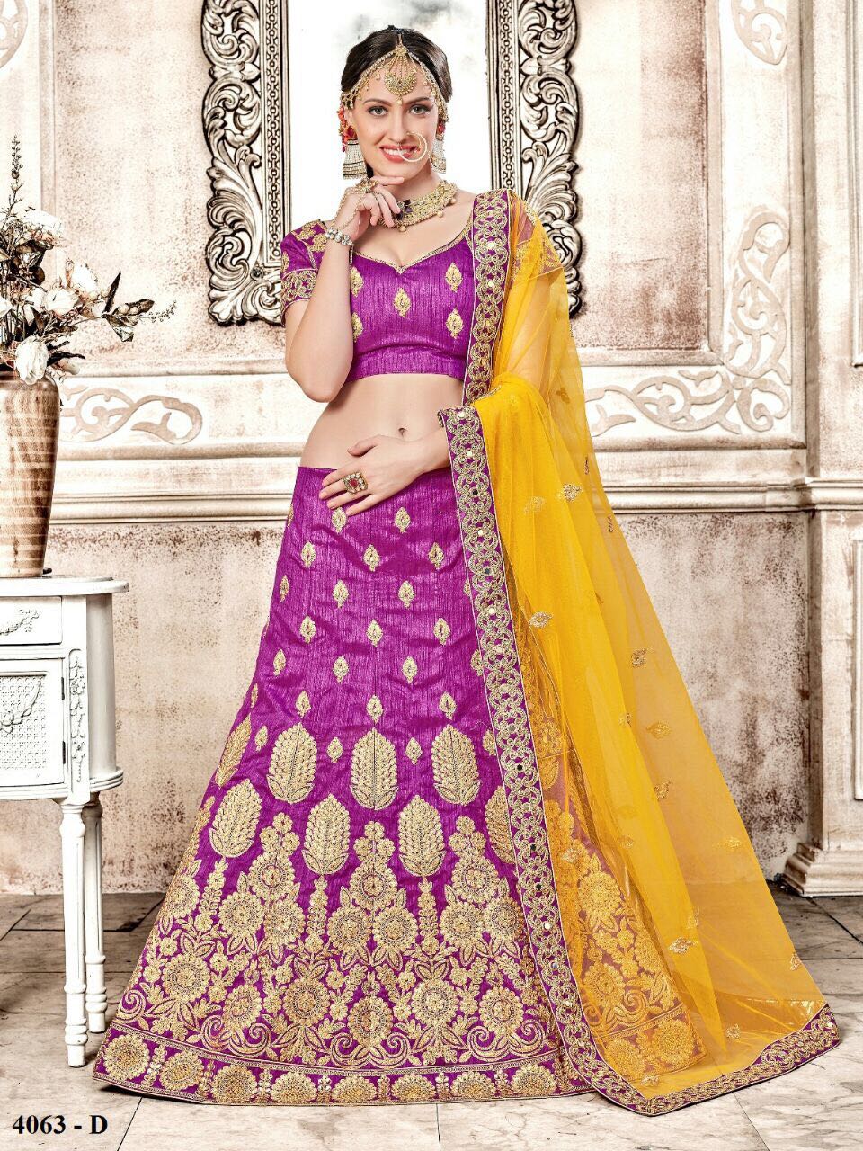 Rinky Lehenga Colours By Rinky 4059-a To 4063-h Series Indian Designer Beautiful Colorful Fancy Occasional Wear & Party Wear Bangalori Silk Lehengas At Wholesale Price