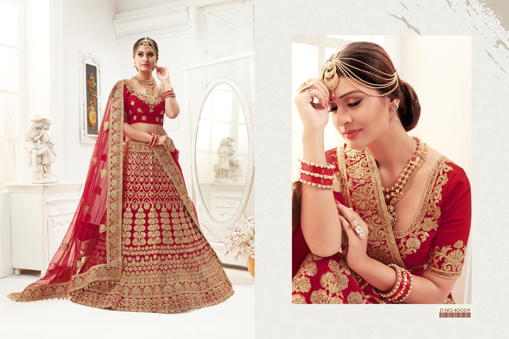 Rivaj Vol-1 By Tarrah Fashion 40001 To 40009 Series Designer Beautiful Colorful Wedding Collection & Occasional Wear Satin & Velvet Satin Embroidered Work Lehenghas At Wholesale Price