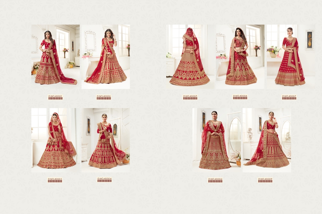 Rivaj Vol-1 By Tarrah Fashion 40001 To 40009 Series Designer Beautiful Colorful Wedding Collection & Occasional Wear Satin & Velvet Satin Embroidered Work Lehenghas At Wholesale Price