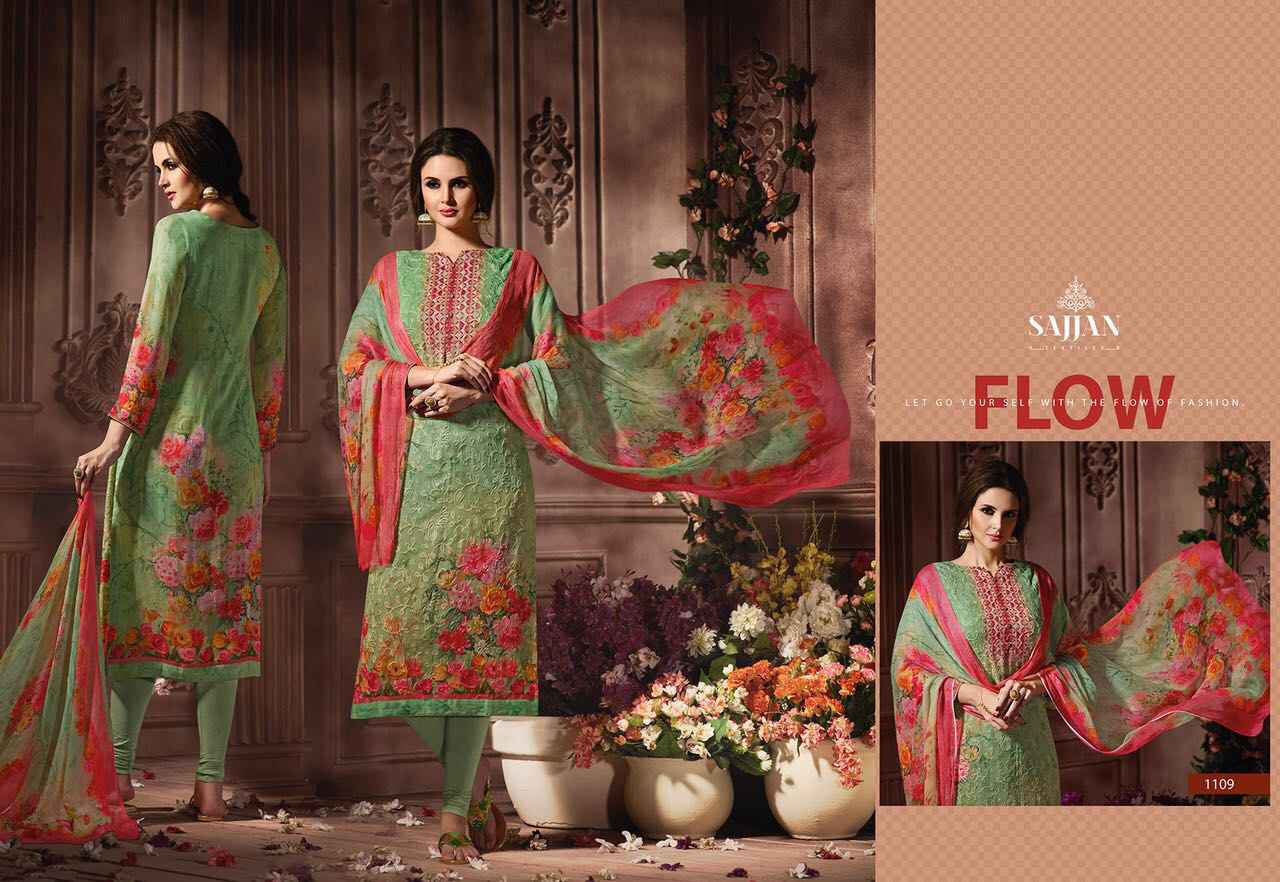 Rose Vol-11 By Sajjan 1101 To 1109 Series Beautiful Designer Pakistani Suits With Aari Work Fancy Casual Wear & Occasional Wear Visscos Georgette Printed Dresses At Wholesale Price