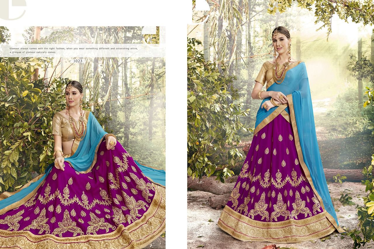 Royal Libaas By Riddhoo Fashion 1019 To 1026 Series Beautiful Stylish Fancy Colorful Designer Wedding Collection Party Wear & Occasional Wear Silk Embroidered Lehengas At Wholesale Price