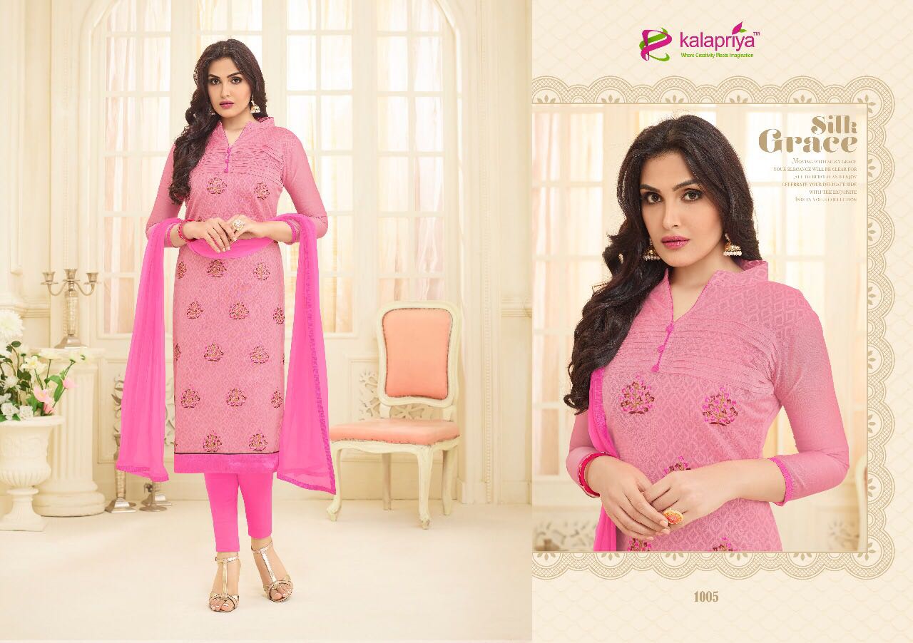 Royal Queen Vol-3 By Kalapriya 1001 To 1009 Series Indian Beautiful Fancy Colorful Party Wear & Casual Wear Chanderi Dresses At Wholesale Price