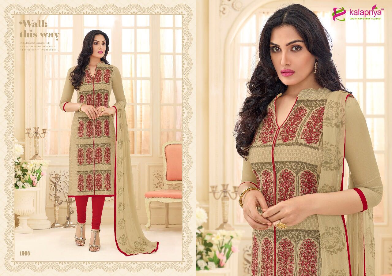 Royal Queen Vol-3 By Kalapriya 1001 To 1009 Series Indian Beautiful Fancy Colorful Party Wear & Casual Wear Chanderi Dresses At Wholesale Price