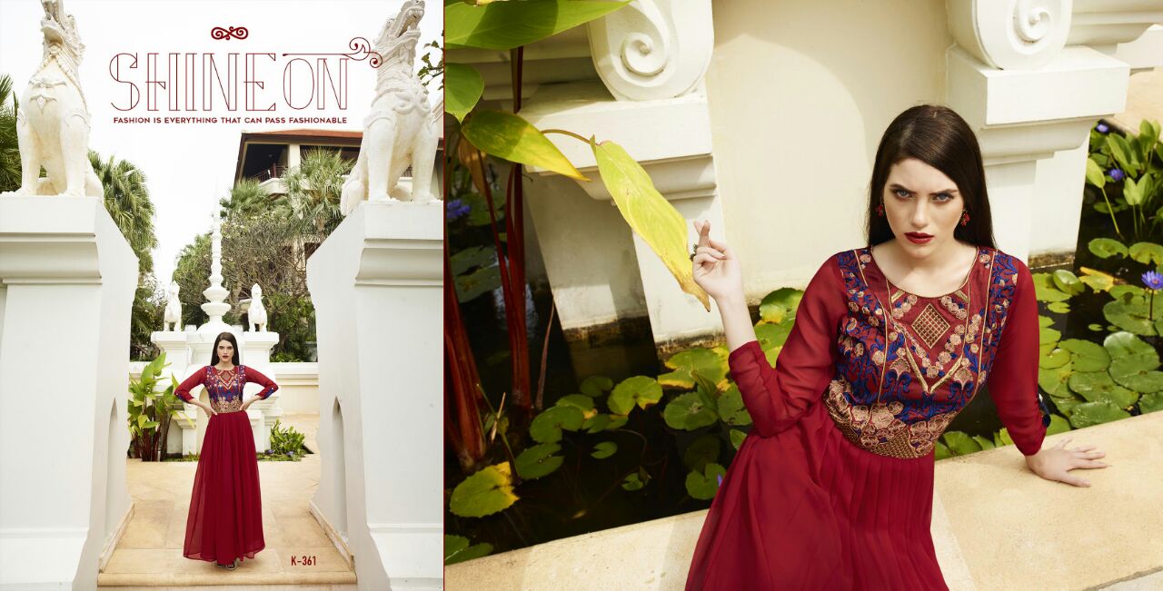 Royal Red By Eternal 356 To 367 Series Bollywood Beautiful Stylish Designer Embroidered Party Wear Ready To Wear Silk Gown At Wholesale Price