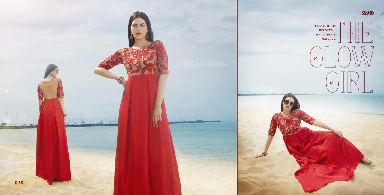 Royal Red By Eternal 356 To 367 Series Bollywood Beautiful Stylish Designer Embroidered Party Wear Ready To Wear Silk Gown At Wholesale Price