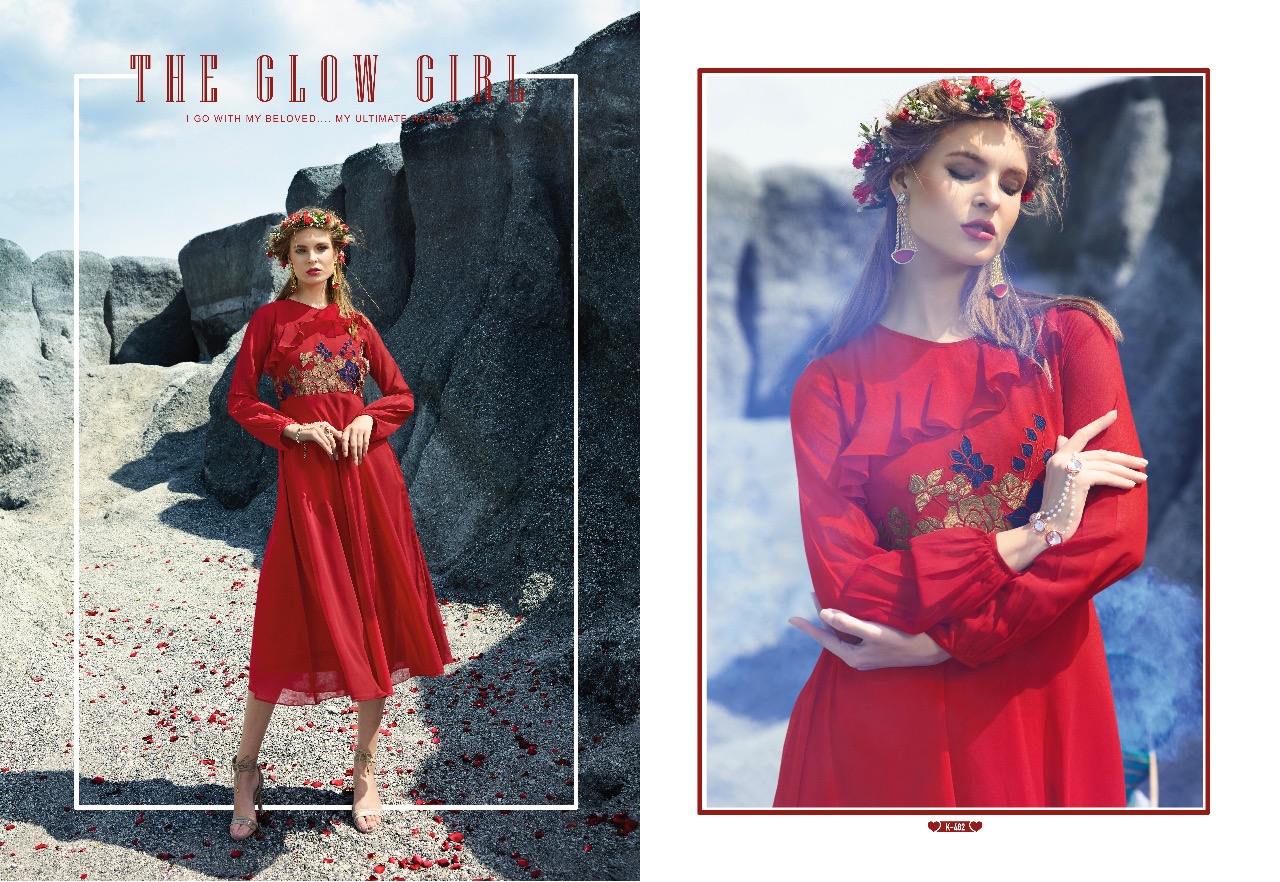 Royal Red Vol-2 By Eternal 482 To 491 Series Designer Beautiful Stylish Colorful Fancy Ethnic Wear & Casual Wear Faux Georgette Embroidered Kurtis At Wholesale Price