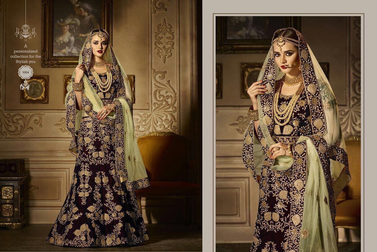 Royal Touch By Zikkra 5001 To 5011 Series Designer Beautiful Wedding Collection Occasional Wear & Party Wear Velvet & Bangalori Silk Lehengas At Wholesale Price
