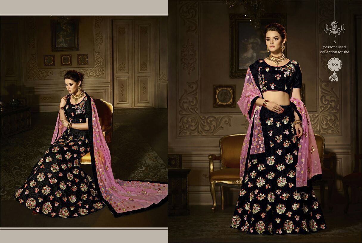 Royal Touch By Zikkra 5001 To 5011 Series Designer Beautiful Wedding Collection Occasional Wear & Party Wear Velvet & Bangalori Silk Lehengas At Wholesale Price