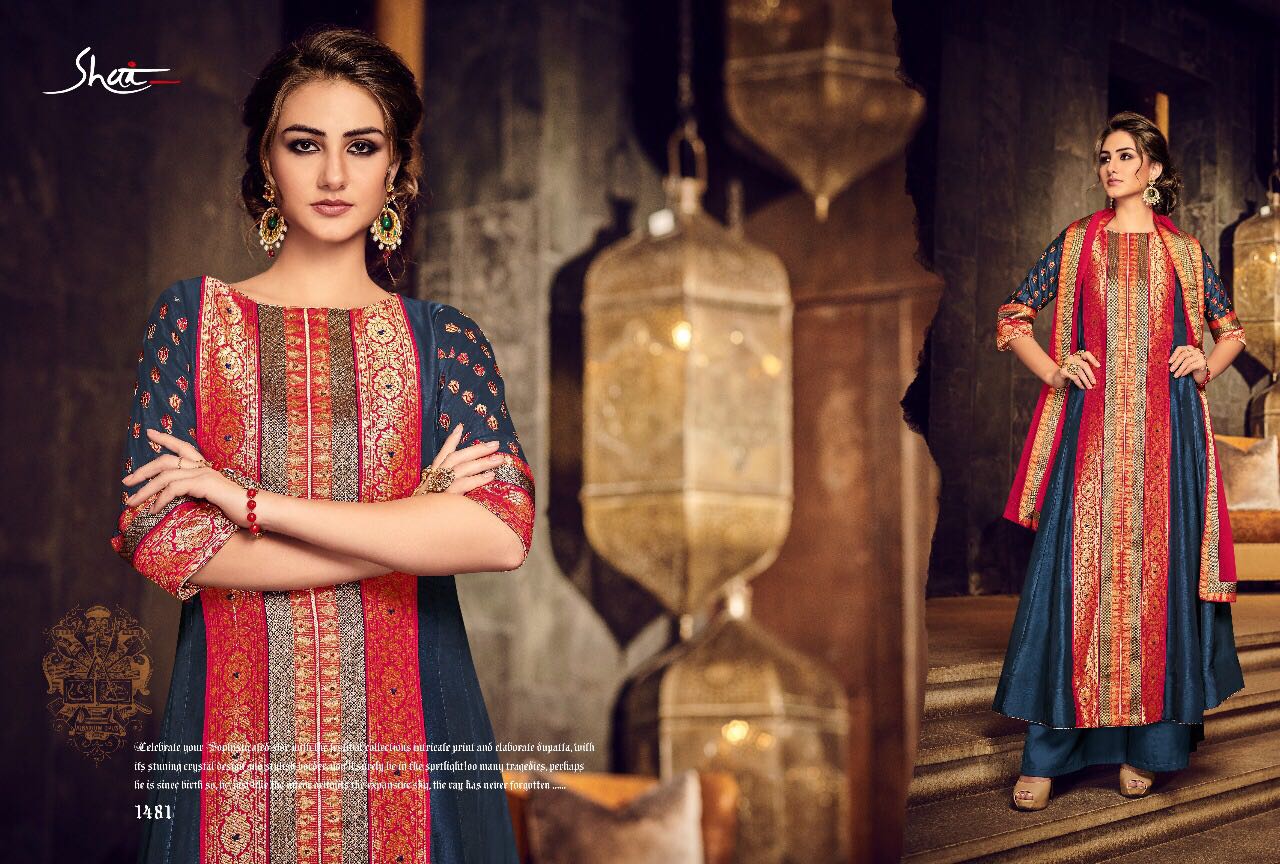 Ruaab By Shai 1481 To 1491 Series Beautiful Designer Colorful Fancy Party Wear & Occasional Wear Pure Bemberg Silk Dresses At Wholesale Price