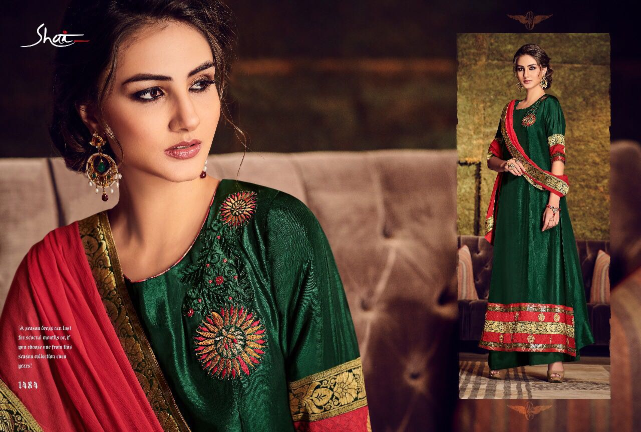Ruaab By Shai 1481 To 1491 Series Beautiful Designer Colorful Fancy Party Wear & Occasional Wear Pure Bemberg Silk Dresses At Wholesale Price