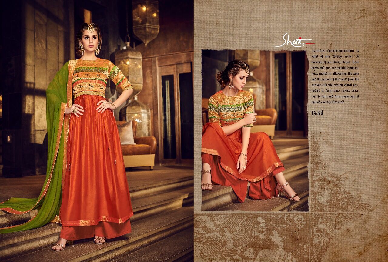 Ruaab By Shai 1481 To 1491 Series Beautiful Designer Colorful Fancy Party Wear & Occasional Wear Pure Bemberg Silk Dresses At Wholesale Price
