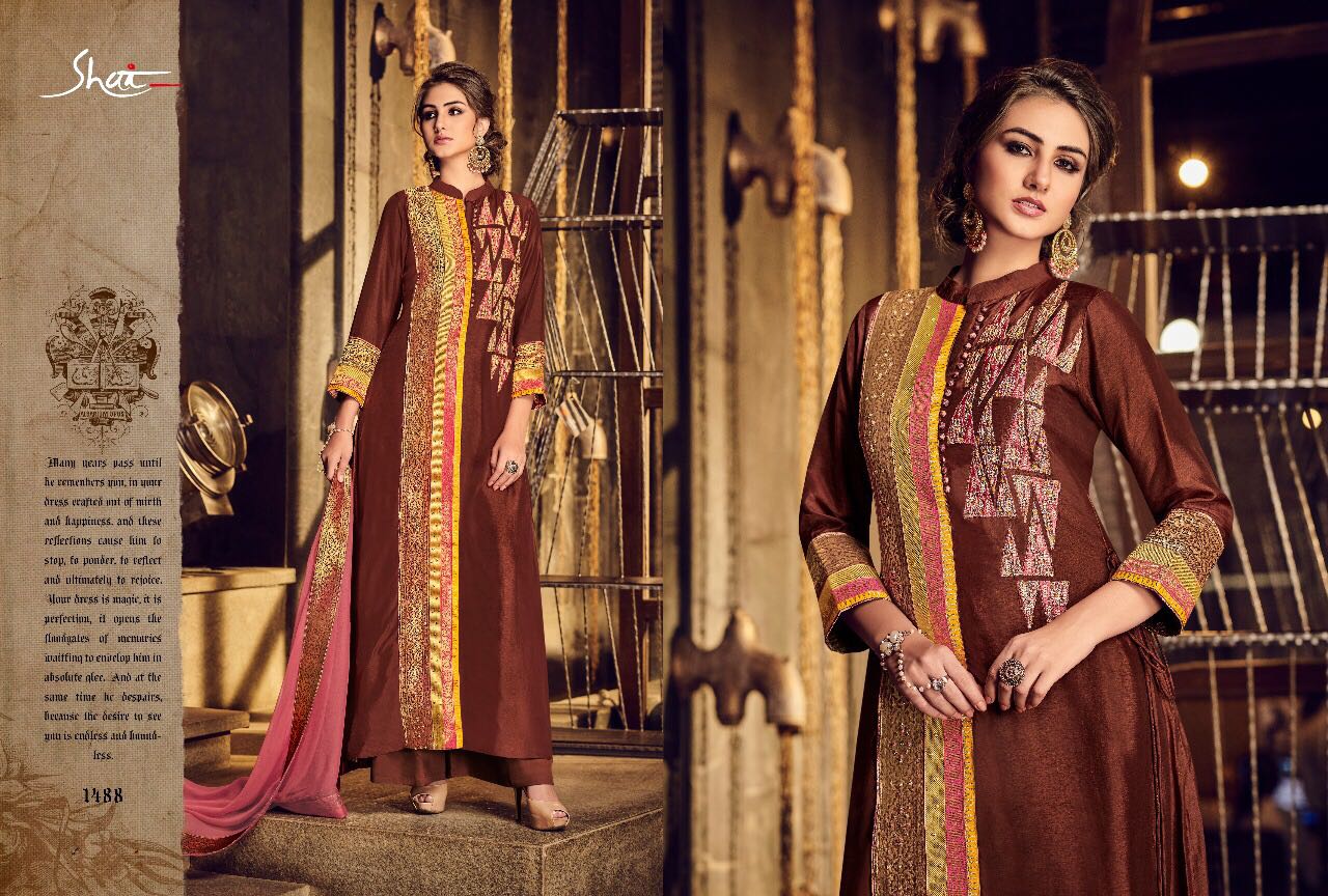 Ruaab By Shai 1481 To 1491 Series Beautiful Designer Colorful Fancy Party Wear & Occasional Wear Pure Bemberg Silk Dresses At Wholesale Price