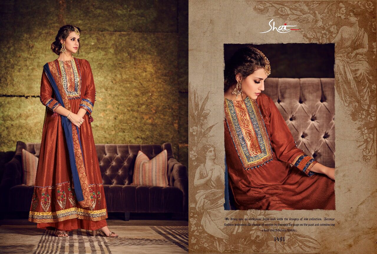 Ruaab By Shai 1481 To 1491 Series Beautiful Designer Colorful Fancy Party Wear & Occasional Wear Pure Bemberg Silk Dresses At Wholesale Price