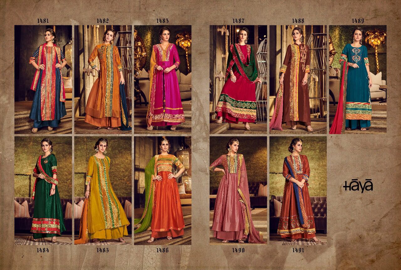 Ruaab By Shai 1481 To 1491 Series Beautiful Designer Colorful Fancy Party Wear & Occasional Wear Pure Bemberg Silk Dresses At Wholesale Price