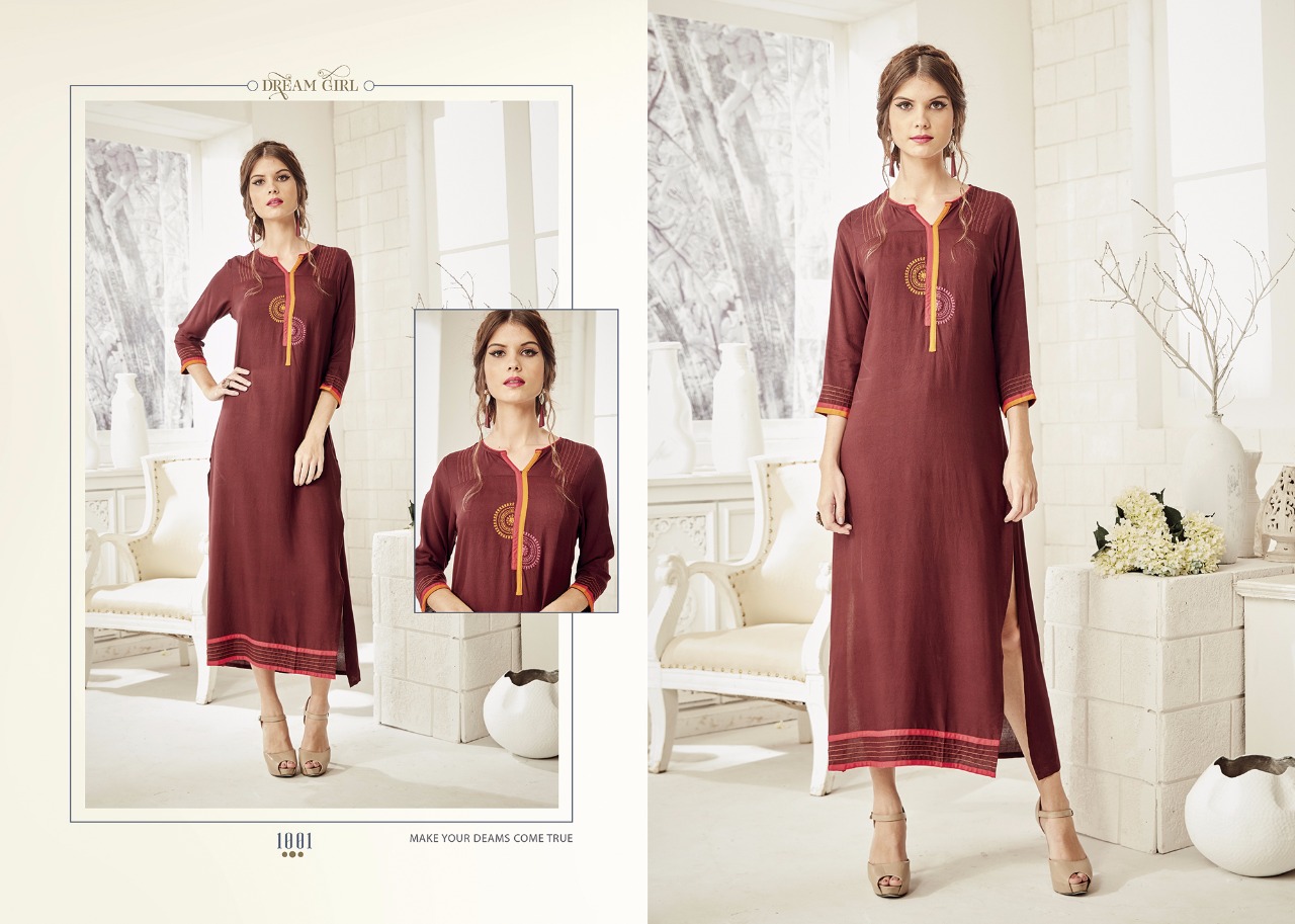 Ruhi By Yaazoo Fashion 1001 To 1010 Series Stylish Colorful Beautiful Fancy Ethnic Wear Casual Wear Rayon Printed & Embroidered Kurtis At Wholesale Price