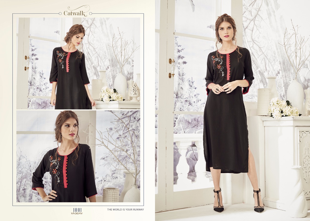 Ruhi By Yaazoo Fashion 1001 To 1010 Series Stylish Colorful Beautiful Fancy Ethnic Wear Casual Wear Rayon Printed & Embroidered Kurtis At Wholesale Price