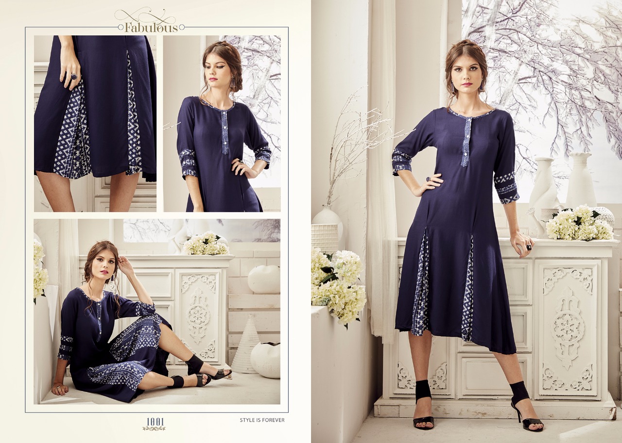 Ruhi By Yaazoo Fashion 1001 To 1010 Series Stylish Colorful Beautiful Fancy Ethnic Wear Casual Wear Rayon Printed & Embroidered Kurtis At Wholesale Price