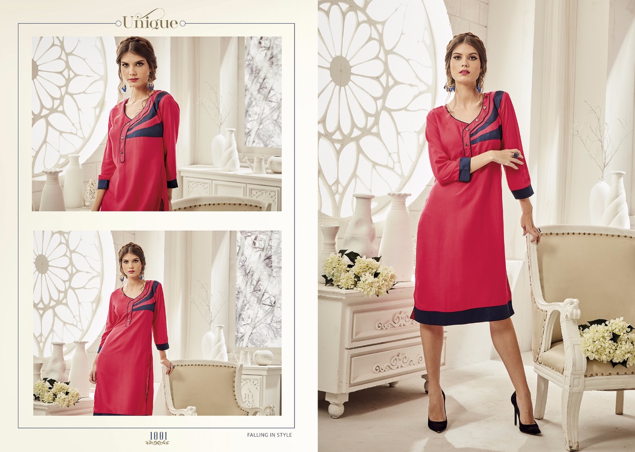 Ruhi By Yaazoo Fashion 1001 To 1010 Series Stylish Colorful Beautiful Fancy Ethnic Wear Casual Wear Rayon Printed & Embroidered Kurtis At Wholesale Price