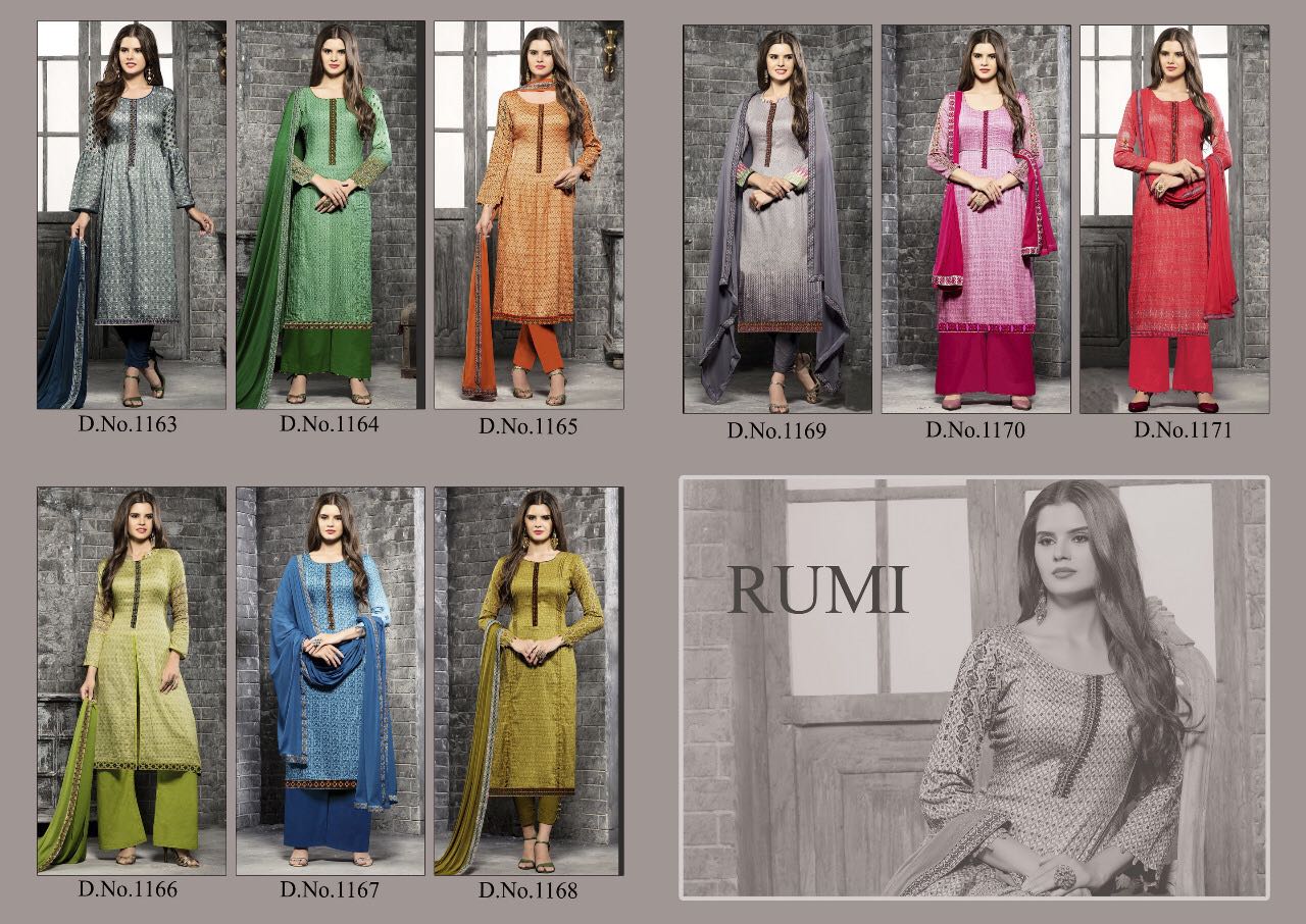 Rumi Vol-2 By Mag 1163 To 1171 Series Designer Pakistani Suits Beautiful Fancy Colorful Party Wear & Occasional Wear Glace Cotton Dresses At Wholesale Price