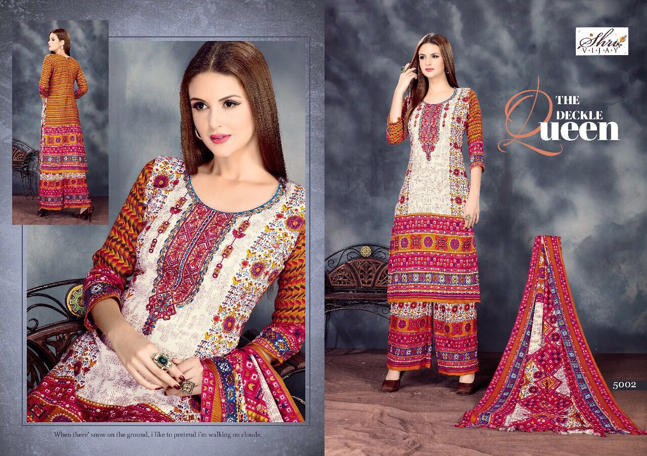 Sahanaz By Shri Vijay 5001 To 5010 Series Beautiful Pakistani Suits With Self Embroidered Work & Print Fancy Party Wear & Occasional Wear Pure Pashmina Jac. Dresses At Wholesale Price