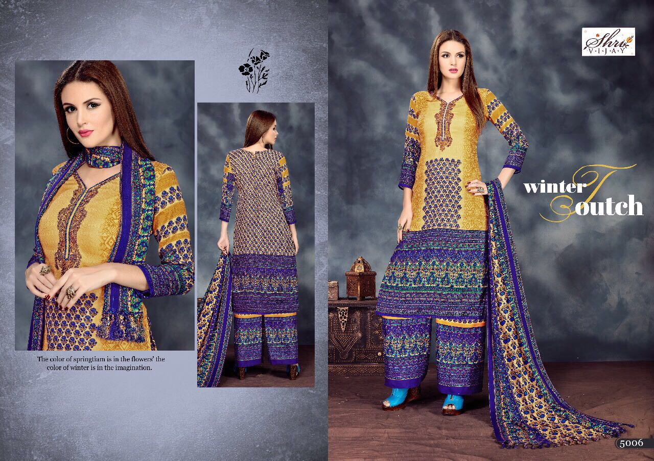 Sahanaz By Shri Vijay 5001 To 5010 Series Beautiful Pakistani Suits With Self Embroidered Work & Print Fancy Party Wear & Occasional Wear Pure Pashmina Jac. Dresses At Wholesale Price
