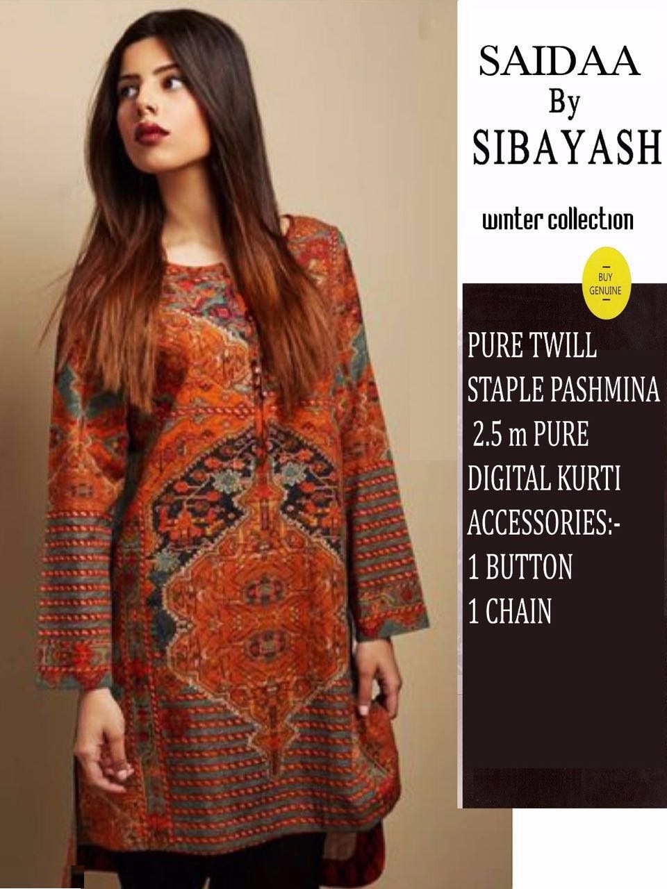 Saidaa By Sibayash 01 To 05 Series Beautiful Colorful Stylish Fancy Winter Wear & Casual Wear Pashmina Twill Digital Printed Kurtis At Wholesale Price