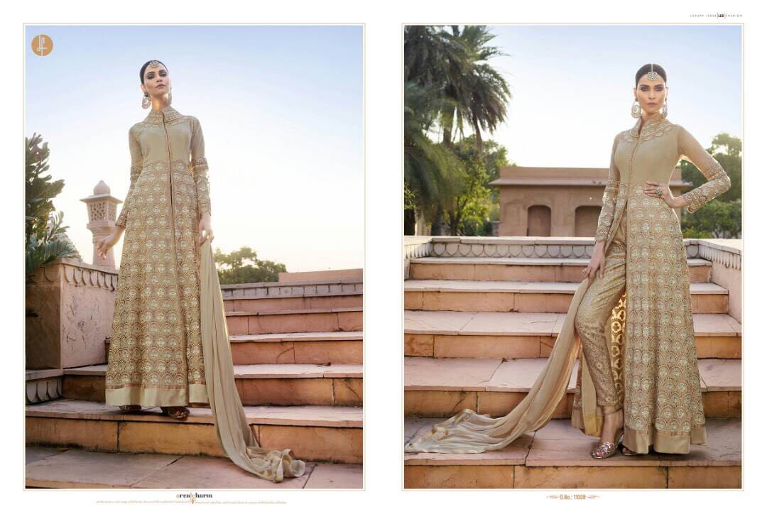 Sale - Aafreen-avida By Leo Fashions 11001 To 11009 Series Indian Stylish Beautiful Colourful Traditional Embroidered Party Wear Occasional Wear Georgette Dresses At Wholesale Price
