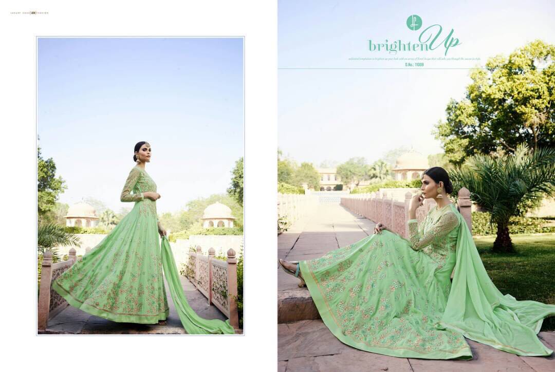 Sale - Aafreen-avida By Leo Fashions 11001 To 11009 Series Indian Stylish Beautiful Colourful Traditional Embroidered Party Wear Occasional Wear Georgette Dresses At Wholesale Price