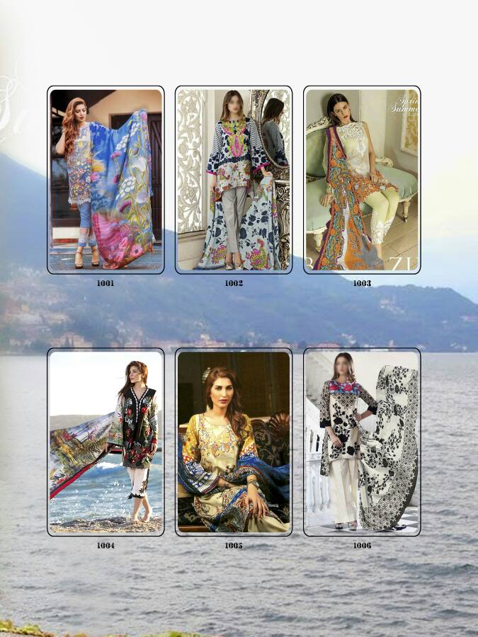 (sale) Aaysha Zohaib Vol-2 By Taj 1001 To 1006 Series Beautiful Pakistani Suits With Embroidered Work Fancy Casual Wear & Ethnic Wear Pure Cambric Dresses At Wholesale Price