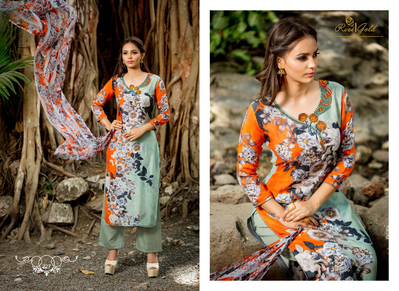 (sale)-arden By Rvee Gold 225 To 234 Series Pakistani Suits Beautiful Colorful Fancy Ethnic Wear & Party Wear Modal Silk Dresses At Wholesale Price