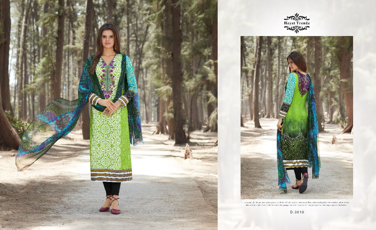(sale)-mayra By Hayat Trendz 3006 To 3013 Series Indian Designer Suits Colorful Stylish Beautiful Embroidered Casual Wear Party Wear & Occasional Wear Lawn Cotton Dresses At Wholesale Price