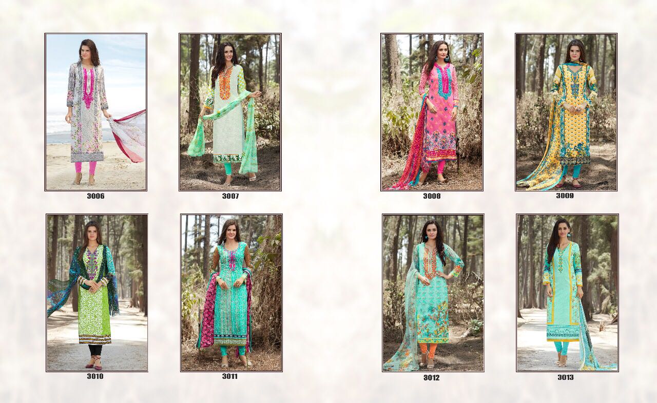 (sale)-mayra By Hayat Trendz 3006 To 3013 Series Indian Designer Suits Colorful Stylish Beautiful Embroidered Casual Wear Party Wear & Occasional Wear Lawn Cotton Dresses At Wholesale Price