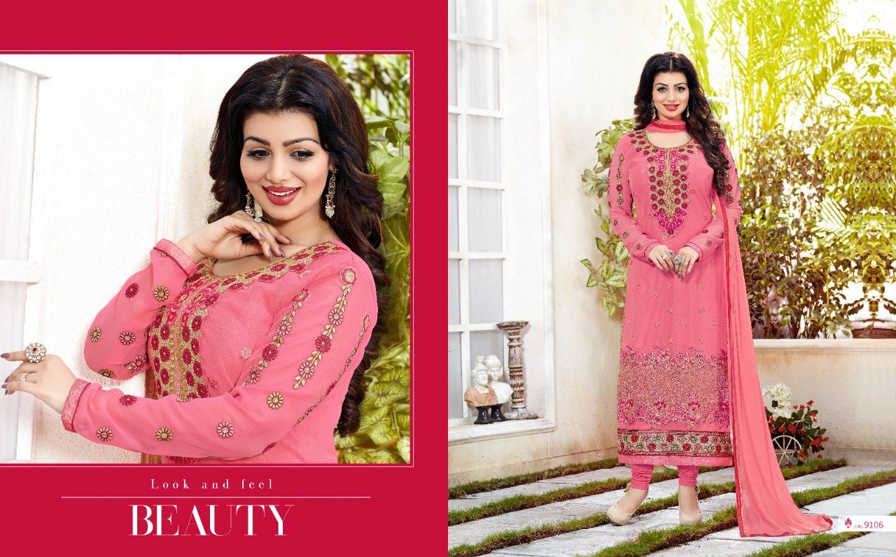 (sale)-nakshatra Vol-1 By Nakshatra 9101 To 9108 Series Indian Designer Beautiful Collection Occasional Wear & Party Wear Georgette Embroidered Dresses At Wholesale Price